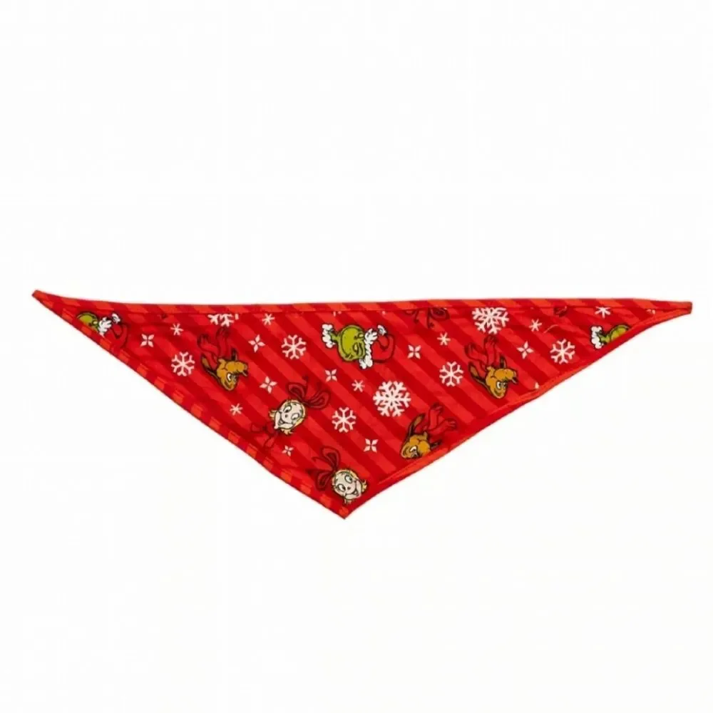 Dr Seuss The Grinch Reversible Pet Bandana Adjustable Tie Back Small/Medium New